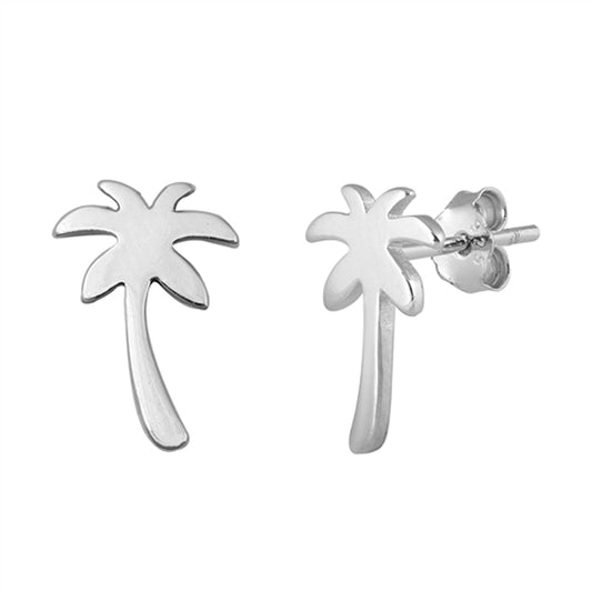 Palm Tree Tropical Nature Beach Ocean Earrings – Sterling Silver