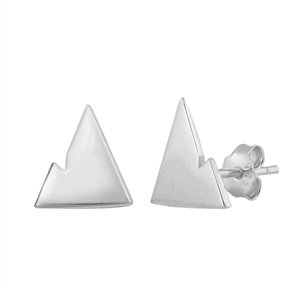 Modern Mountain Range Nature Outdoors Minimalist Earrings – Sterling Silver