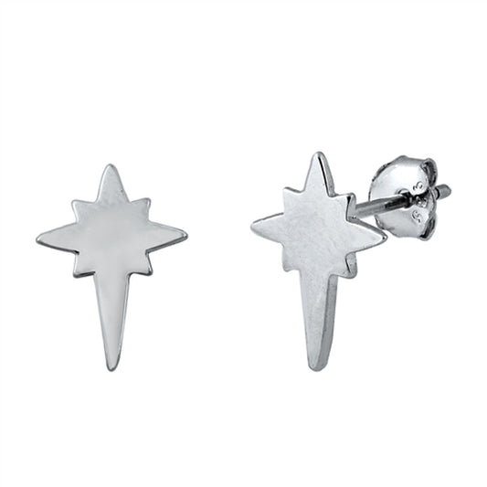 Northern Star High Polish Flat Sparkle Earrings – Sterling Silver
