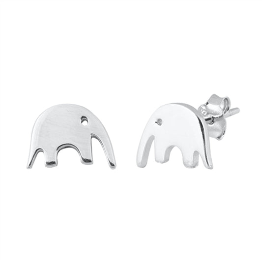 Elephant Modern Minimalist Simple Animal Earrings – Sterling Silver
