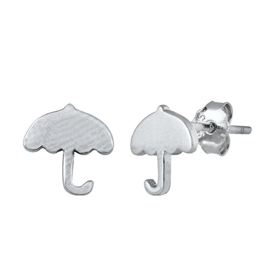 Umbrella High Polish Stud Earrings – Sterling Silver