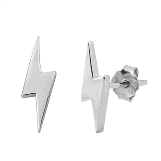 Lightning Bolt Zig Zag Storm High Earrings – Sterling Silver