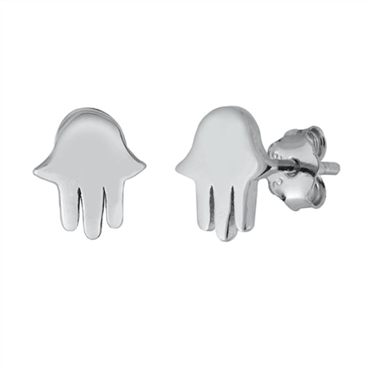 Hamsa Hand of God High Polish Earrings – Sterling Silver