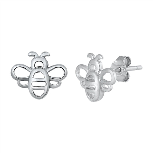 Cutout Bumblebee Animal Insect Bug Earrings – Sterling Silver
