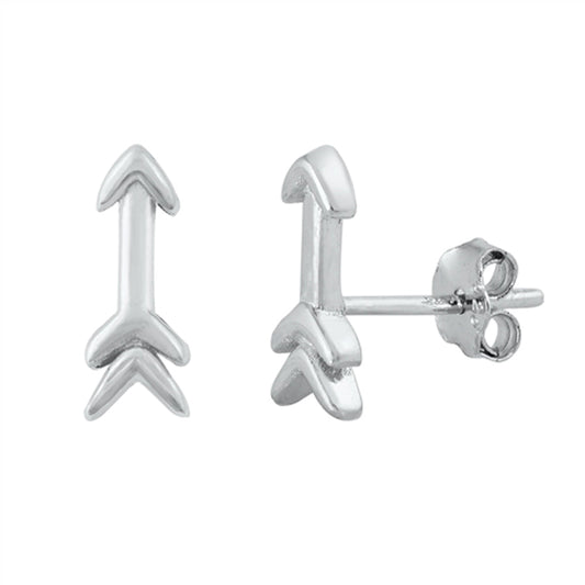 Arrow Simple Boho High Polish Earrings – Sterling Silver