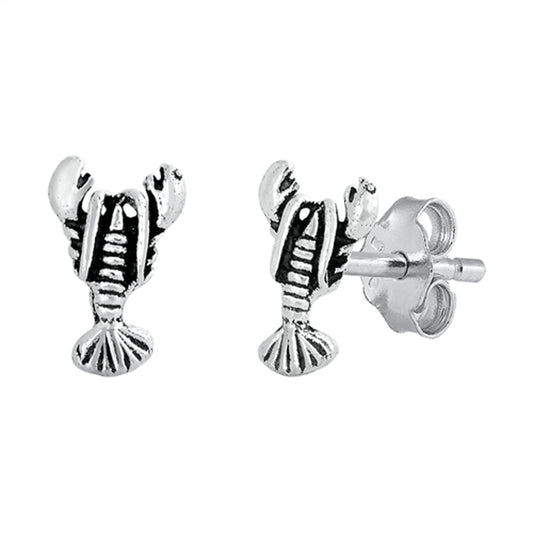 Beach Lobster Crawfish Crustacean Animal Ocean Earrings – Sterling Silver