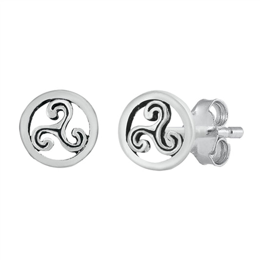 Celtic Trinity Wave Open Elegant Simple Hoop Earrings – Sterling Silver