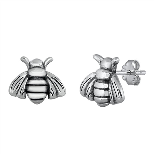 Pollinator Bumblebee Bee Queen Nature Animal Earrings – Sterling Silver