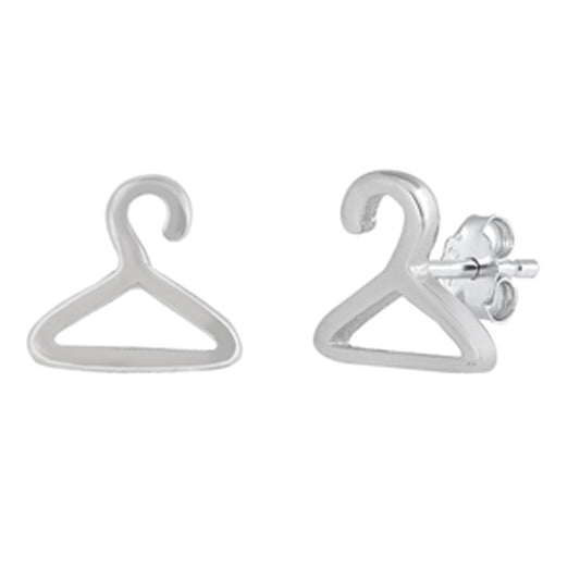 Hanger Outline Simple Minimalist High Polished Earrings – Sterling Silver