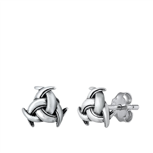 Celtic Knot Triangle Weave Oxidized Earrings – Sterling Silver