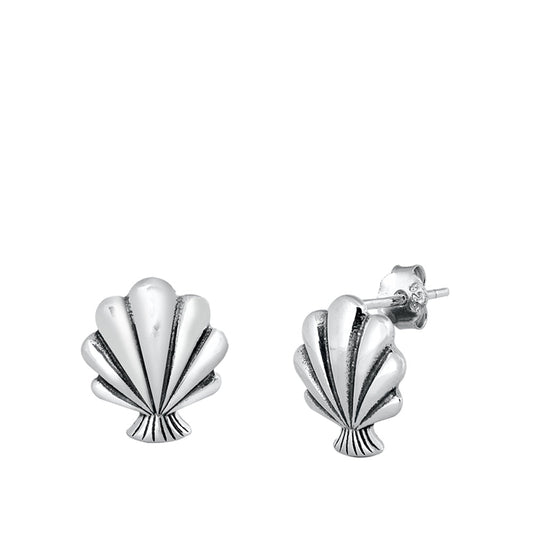 Sea Shell Ocean Scallop Beach Tropical Earrings – Sterling Silver
