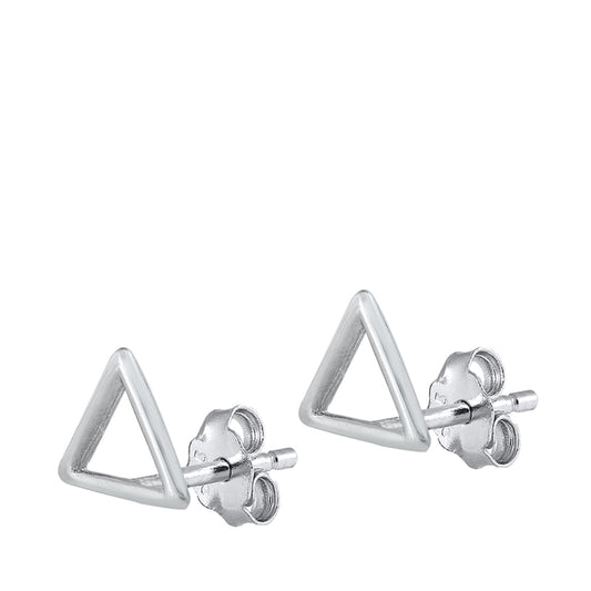 Open Triangle Geometric Modern Outline Earrings – Sterling Silver