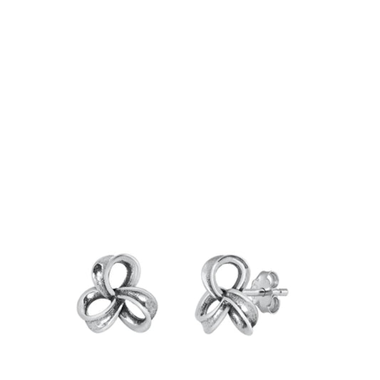 Oxidized Trinity Knot Love Stud Earrings – Sterling Silver