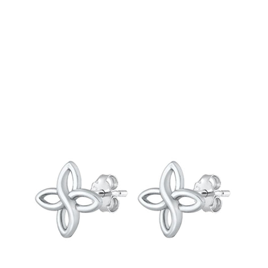 Tiny Triquetra Celtic Trinity Knot Stud Earrings – Sterling Silver