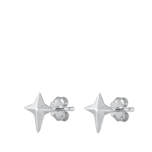 Classic Twinkle Star Stud Earrings – Sterling Silver