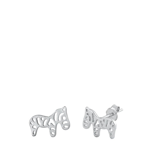 Classic Zebra Animal Earrings – Sterling Silver