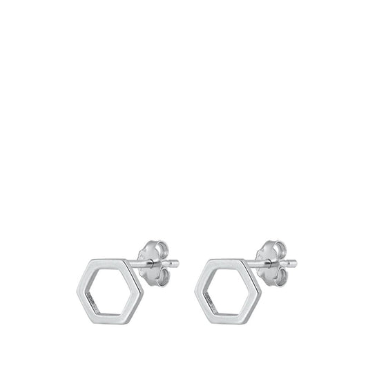 Hexagon Honeycomb Earrings – Sterling Silver