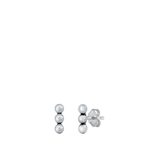 Modern Stacked Circle Earrings – Sterling Silver