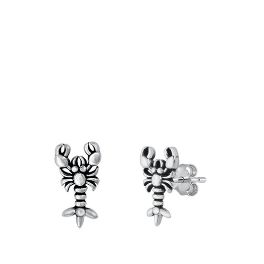 Sea Lobster Oxidized Stud Earrings – Sterling Silver