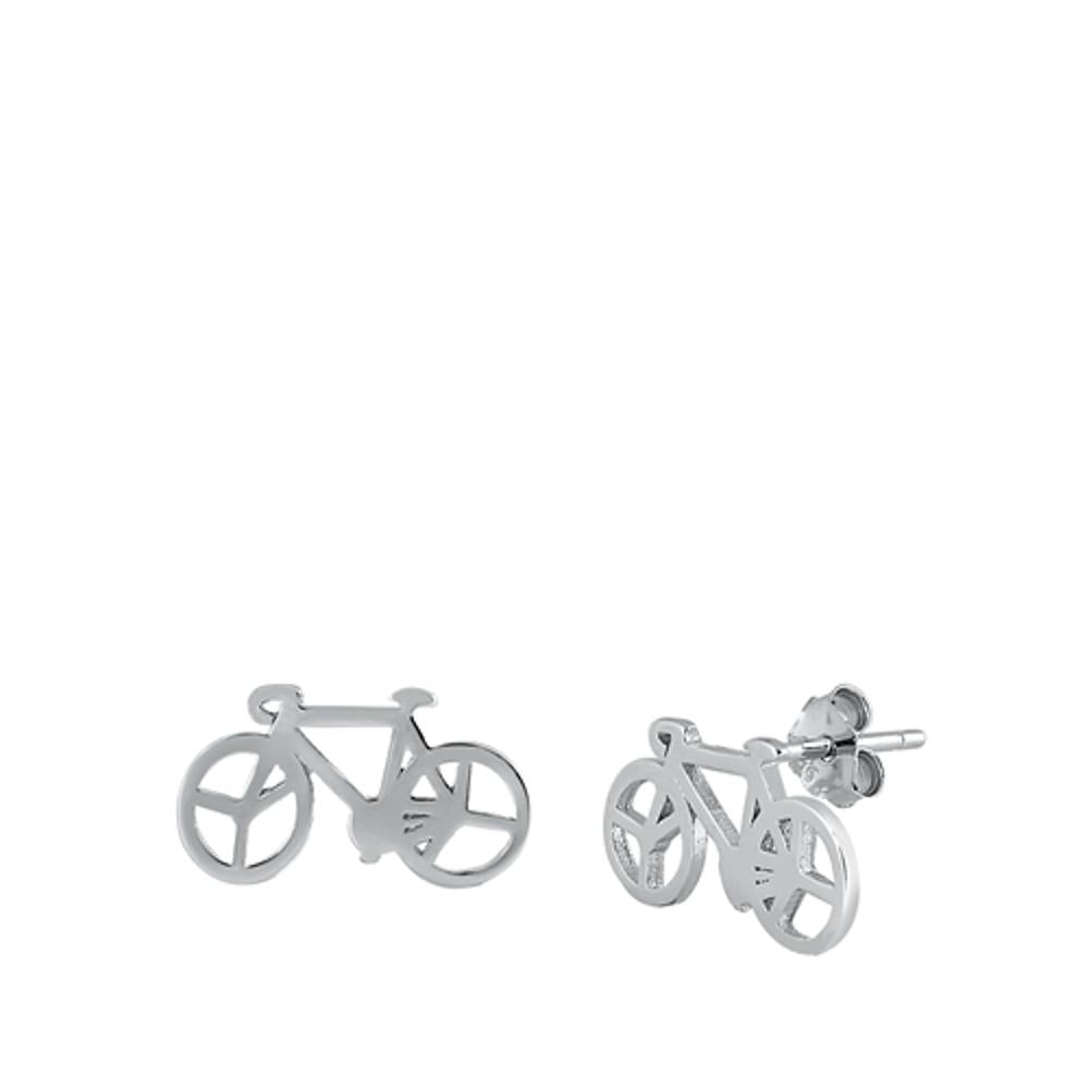 Mini Bicycle Dainty Bike Stud Earrings – Sterling Silver
