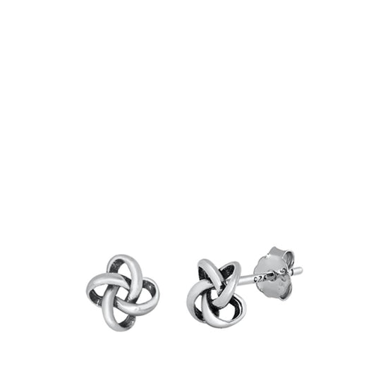 Oxidized Celtic Knot Stud Earrings – Sterling Silver