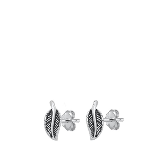 Tiny Leaves Oxidized Stud Earrings – Sterling Silver