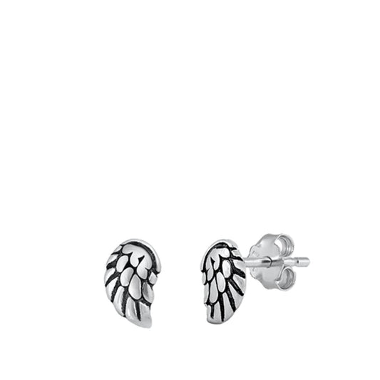 Wings Oxidized Birds or Angles Stud Earrings – Sterling Silver