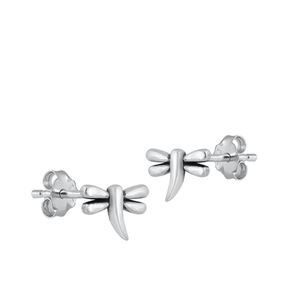Fashioned Small Dragonfly Stud Earrings – Sterling Silver