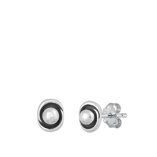 Ball Oxidized Lever Back Stud Earrings – Sterling Silver