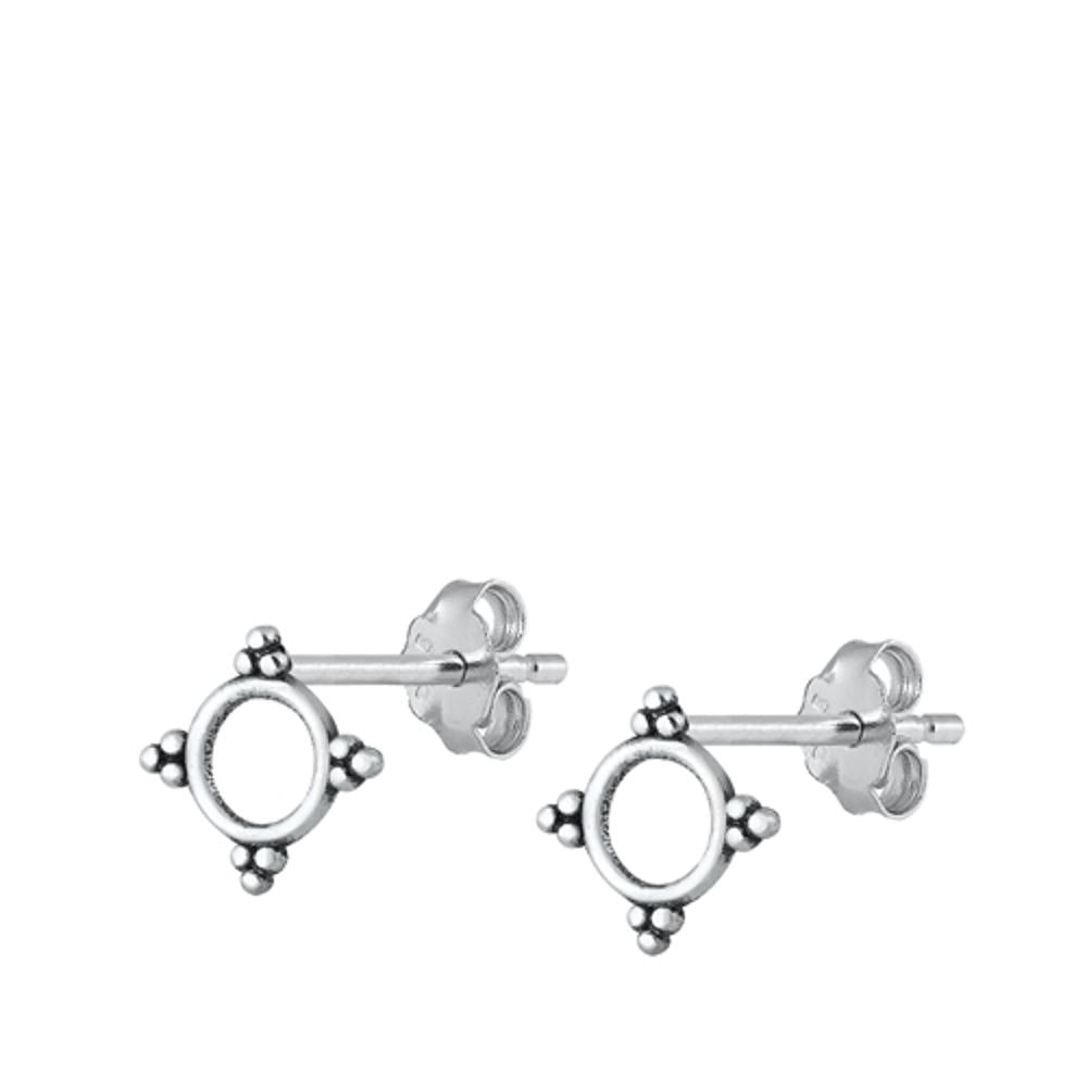 Bali Circle High Polished Earrings – Sterling Silver