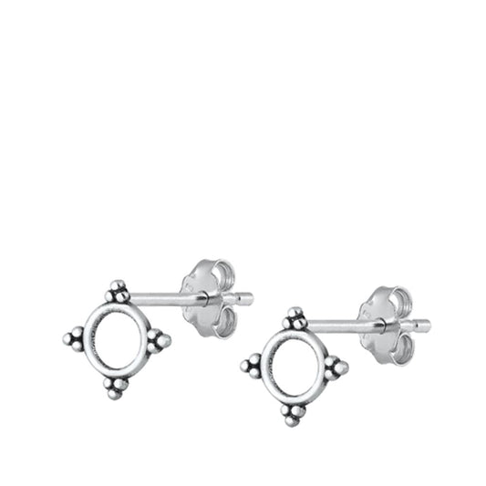 Bali Circle High Polished Earrings – Sterling Silver