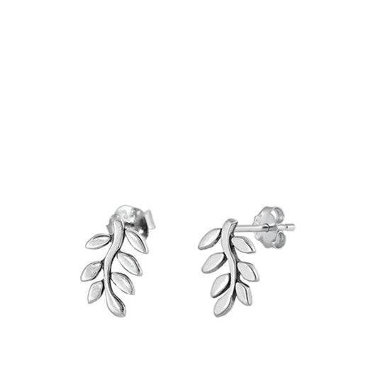 Vine Leaf Branch Plant Earrings – Sterling Silver