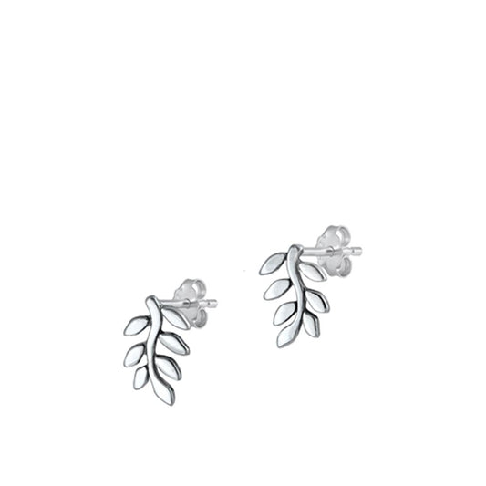 Climbing Leaf Branch Plant Earrings – Sterling Silver