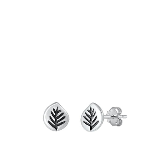 Leaf Impression Fossil Imprint Earrings – Sterling Silver