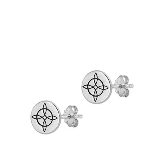 Polished Abstract Cross Oxidized Earrings – Sterling Silver