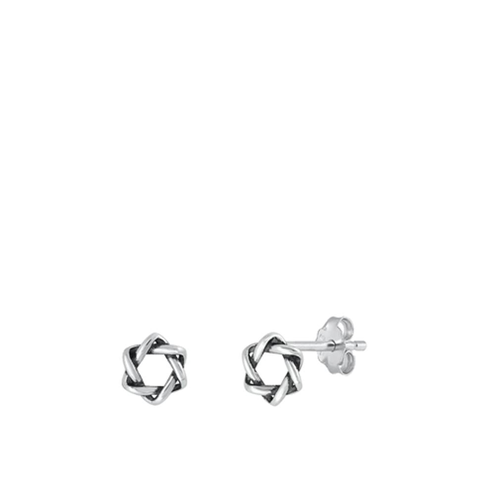 Jewish Star of David High Polished Earrings – Sterling Silver