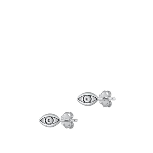 Oxidized Eye Stud Earrings – Sterling Silver