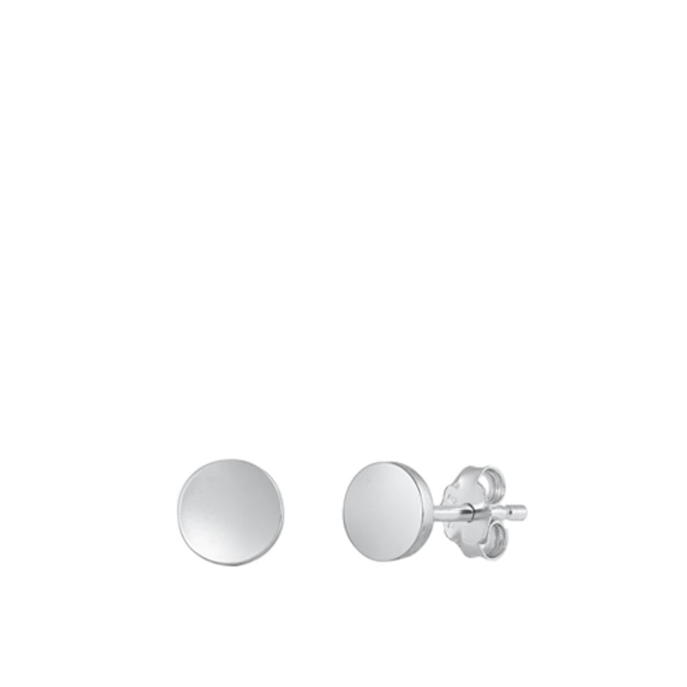 Simple Minimalist Circle High Polished Earrings – Sterling Silver