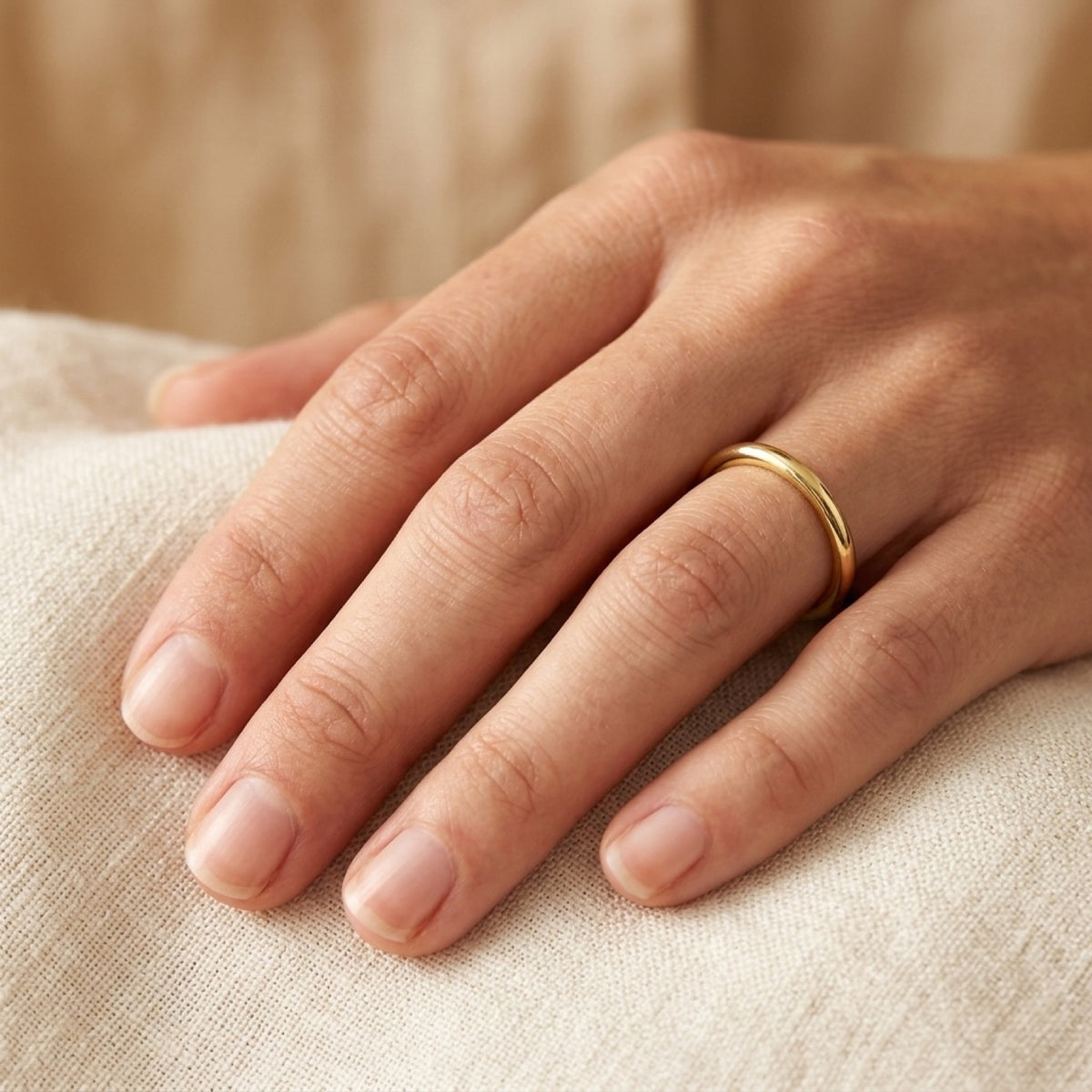 Finger Toe Stacking Round Classic Ring worn