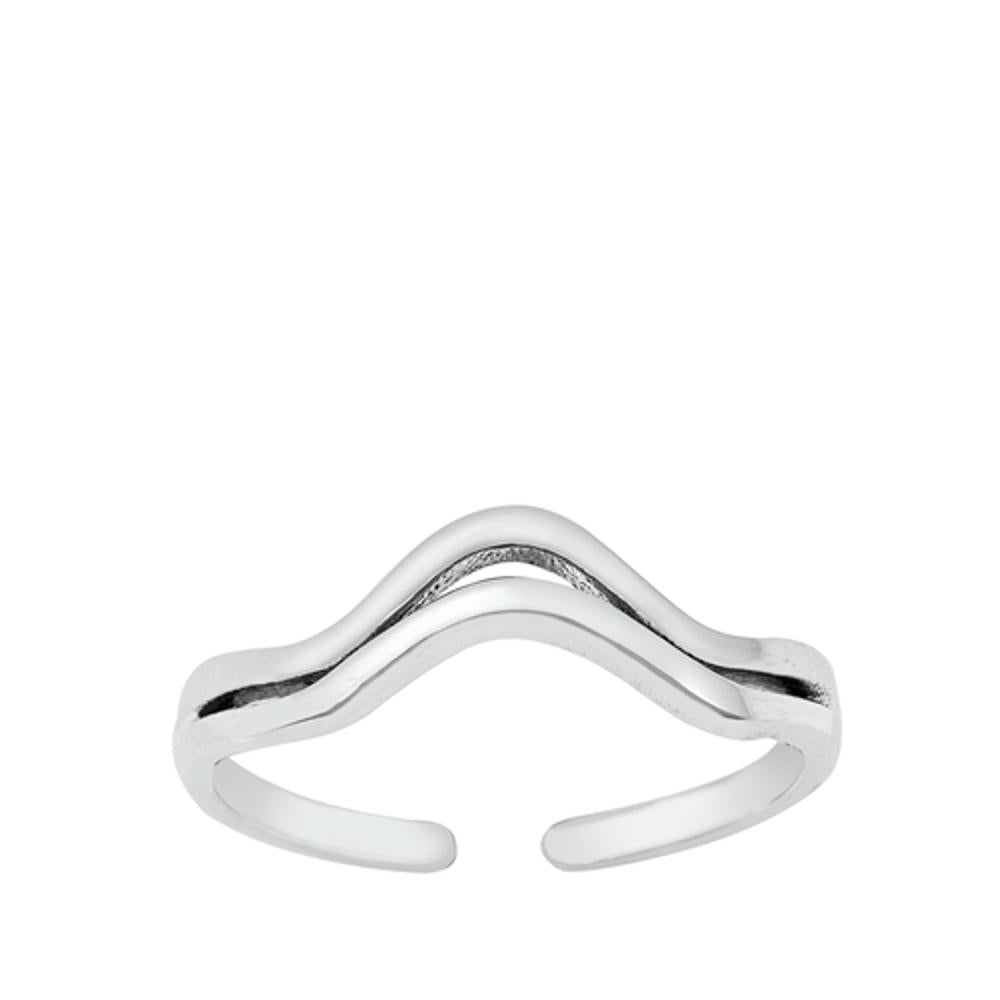 Sterling Silver Unique Aquarius Sign Zodiac Toe Ring Adjustable Midi Band 925