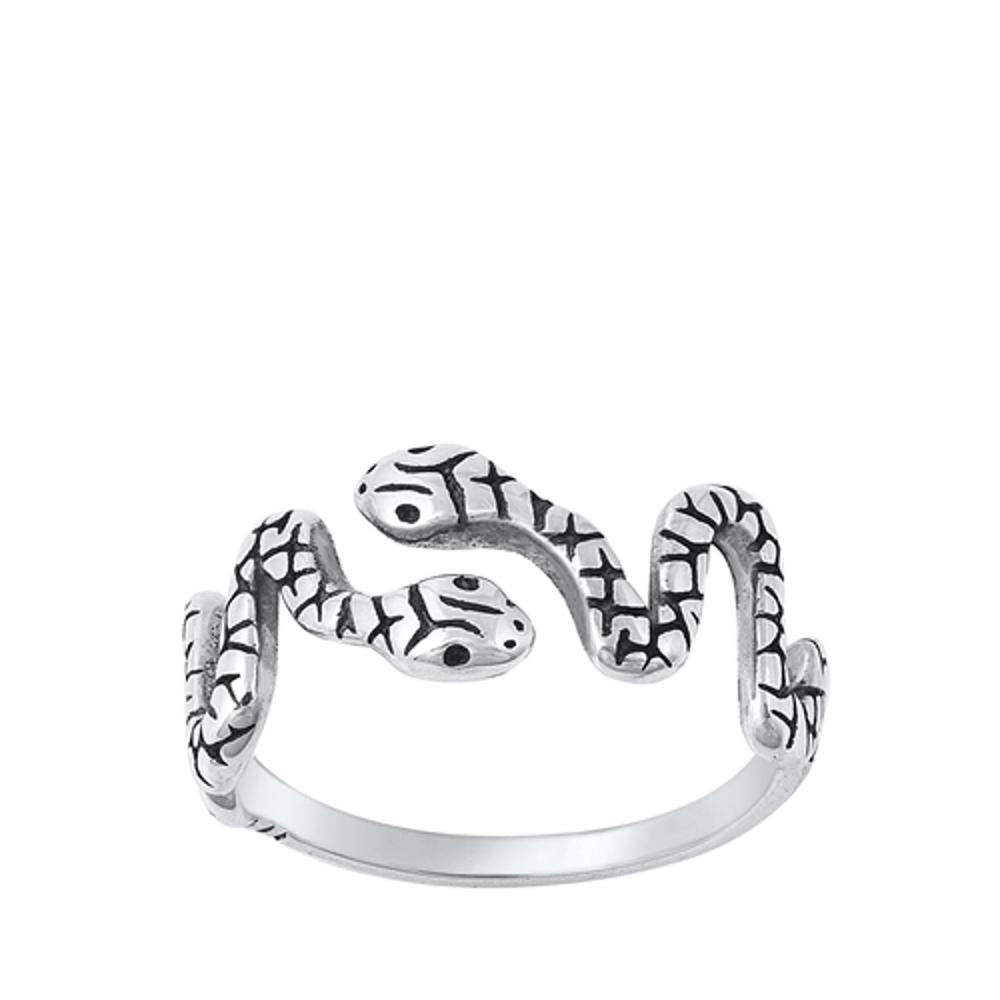 Sterling Silver Classic Adjustable Snake Toe Ring Oxidized Midi Viper Band 925