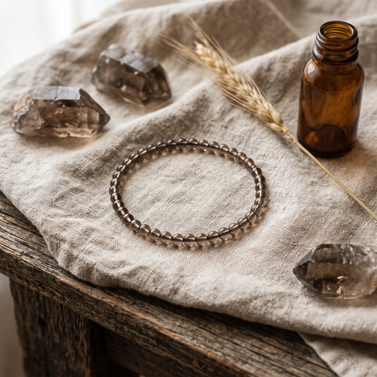 Smoky Quartz 4mm Stretch Bracelet
