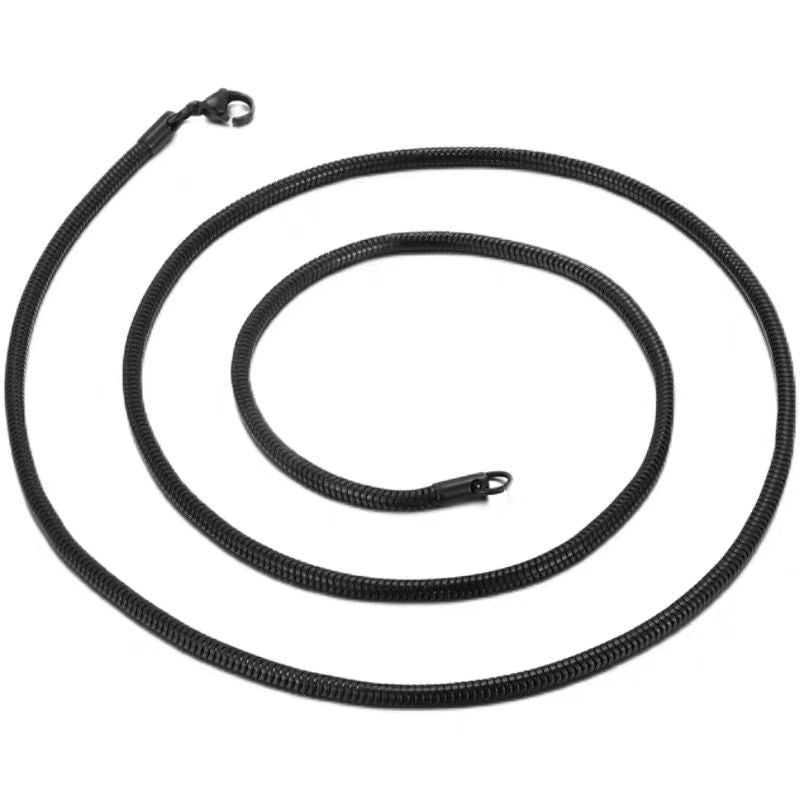 Snake Chain Necklace – Stainless Steel – Black PVD Coating