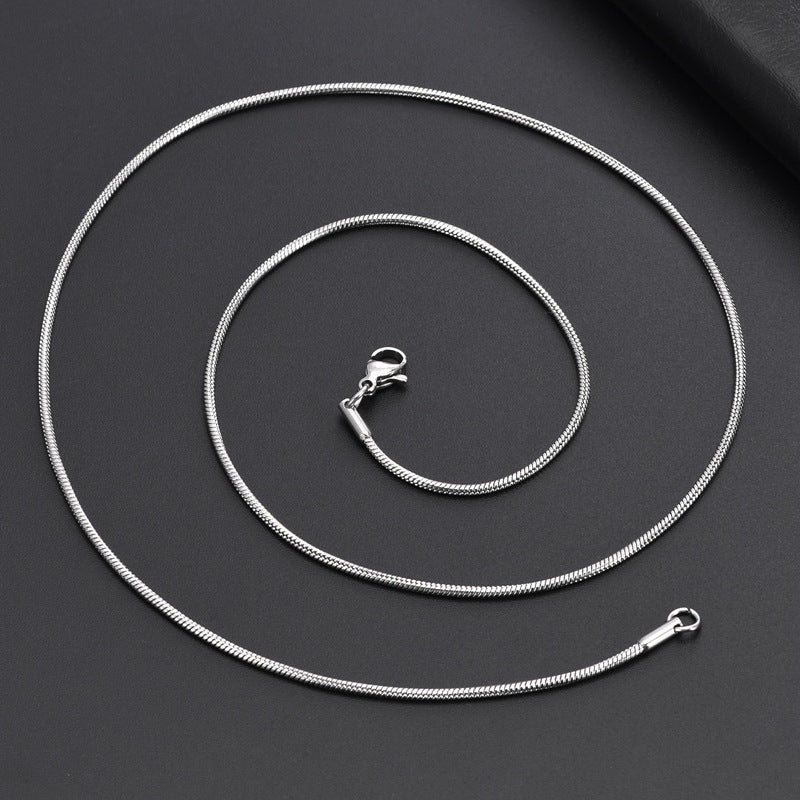 Snake Chain Necklace – Stainless Steel – Steel