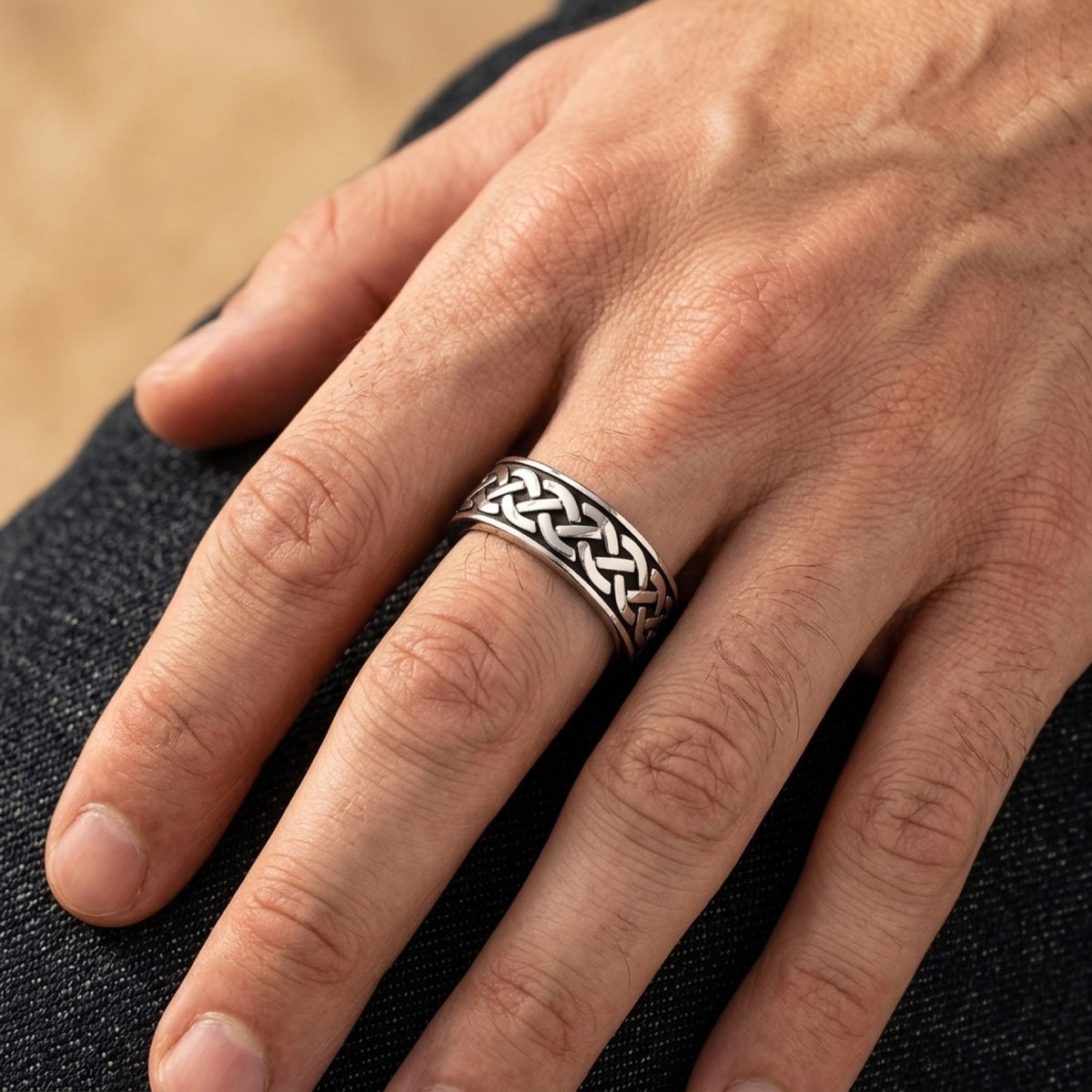 Celtic Braids Ring worn