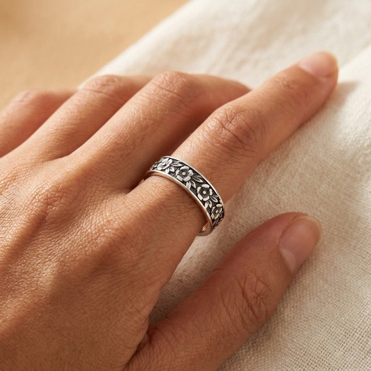 Flower Ring worn