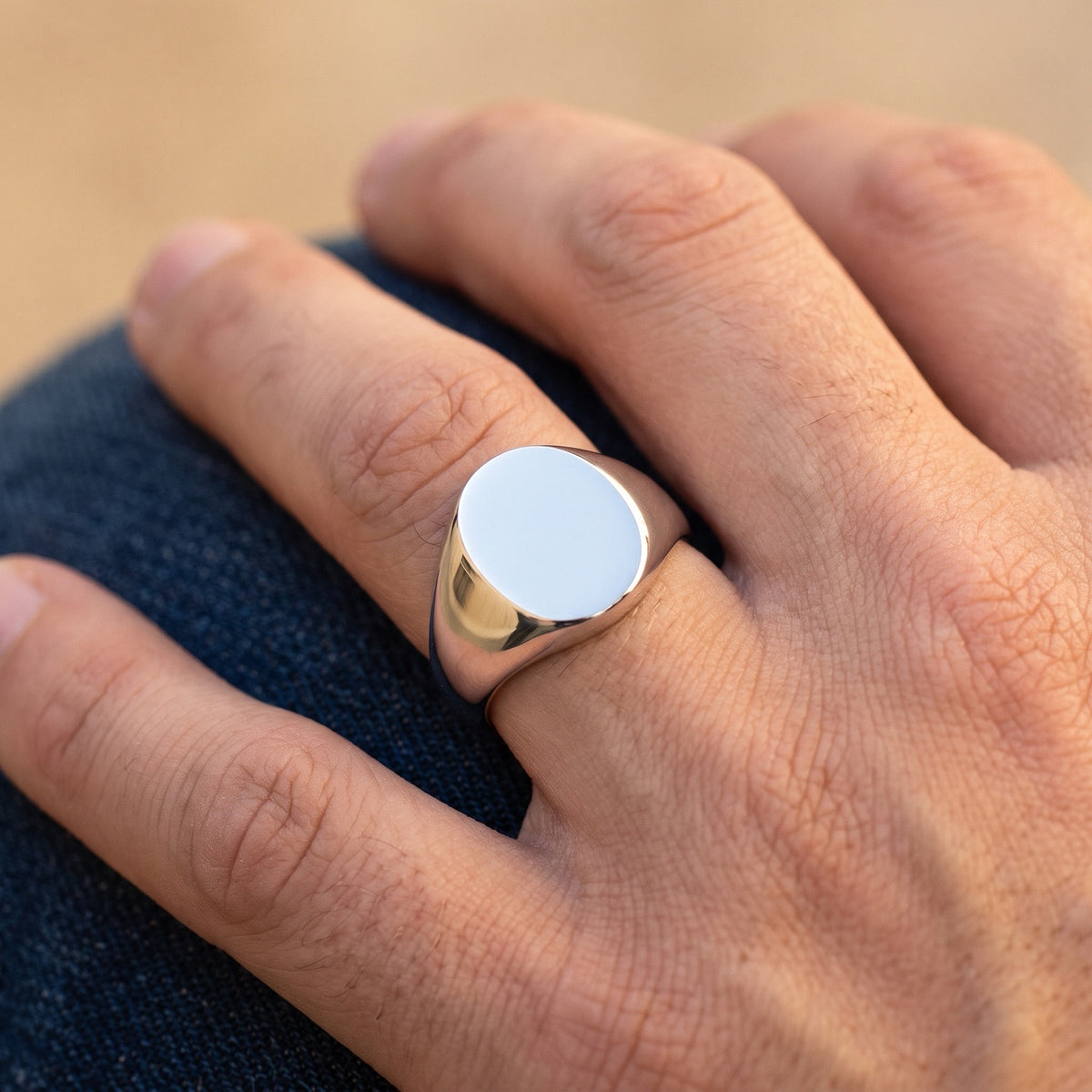 Oval Signet Ring worn